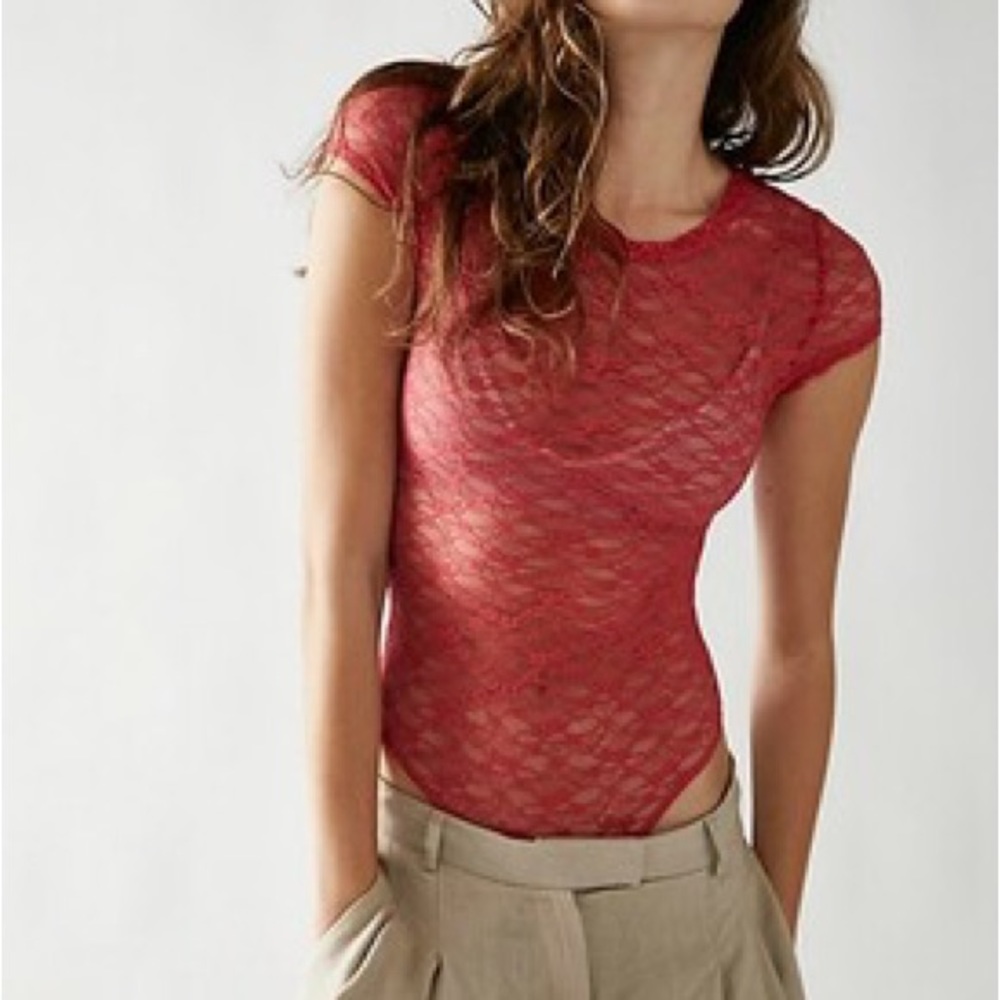NWOT Free People Intimately Pucker Up Baby Tee Bodysuit Size Small Z42
